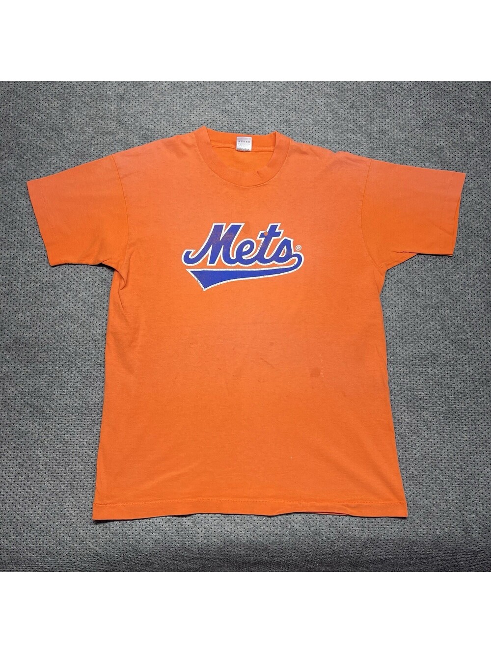 Vintage 80S New York Mets T-Shirt Large Major League Baseball RARE MENS ORANGE